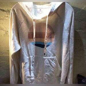 RARE Sundry Cream Hoodie with Graphic Design*read